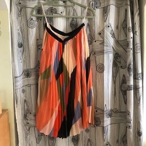 Colorful pleated multicolor skirt